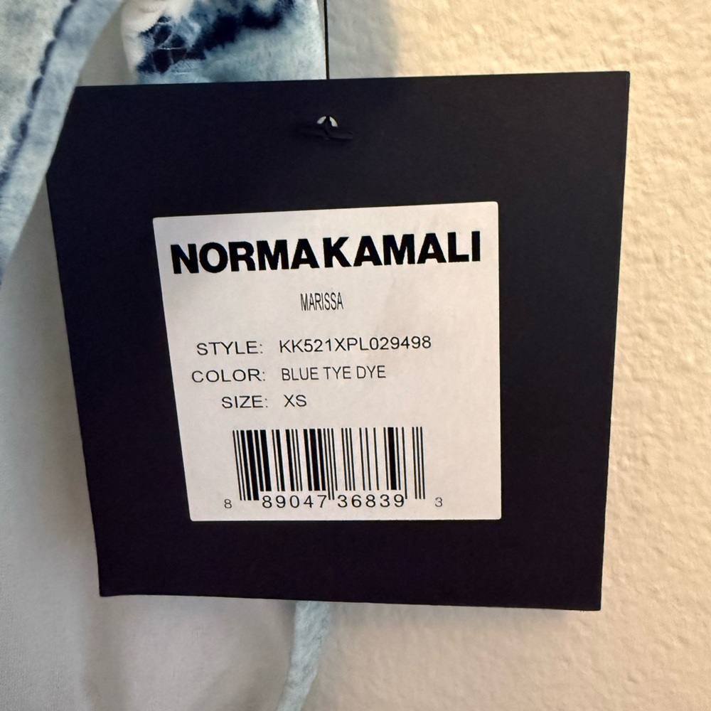 NEW Norma Kamali Marissa Tie Dye One Piece Swimsuit Size XS Blue White - Picture 5 of 9